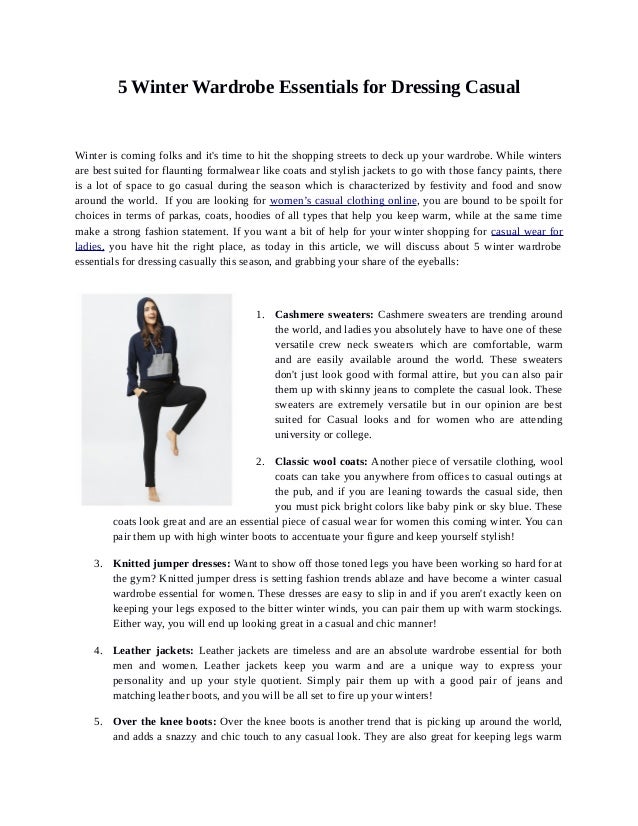 5 Winter Wardrobe Essentials For Dressing Casual