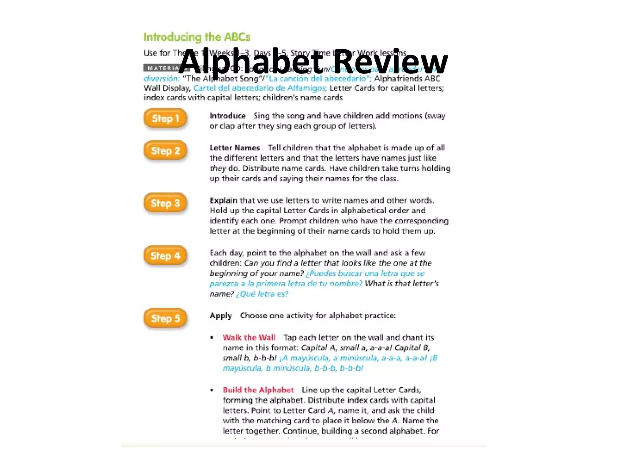 Alphabet Review
 