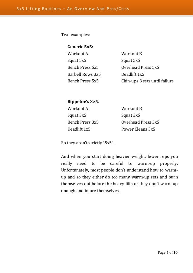 5x5 Routines Am Overview