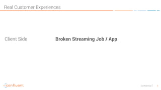 Confidential 5
Real Customer Experiences
Client Side Broken Streaming Job / App
 