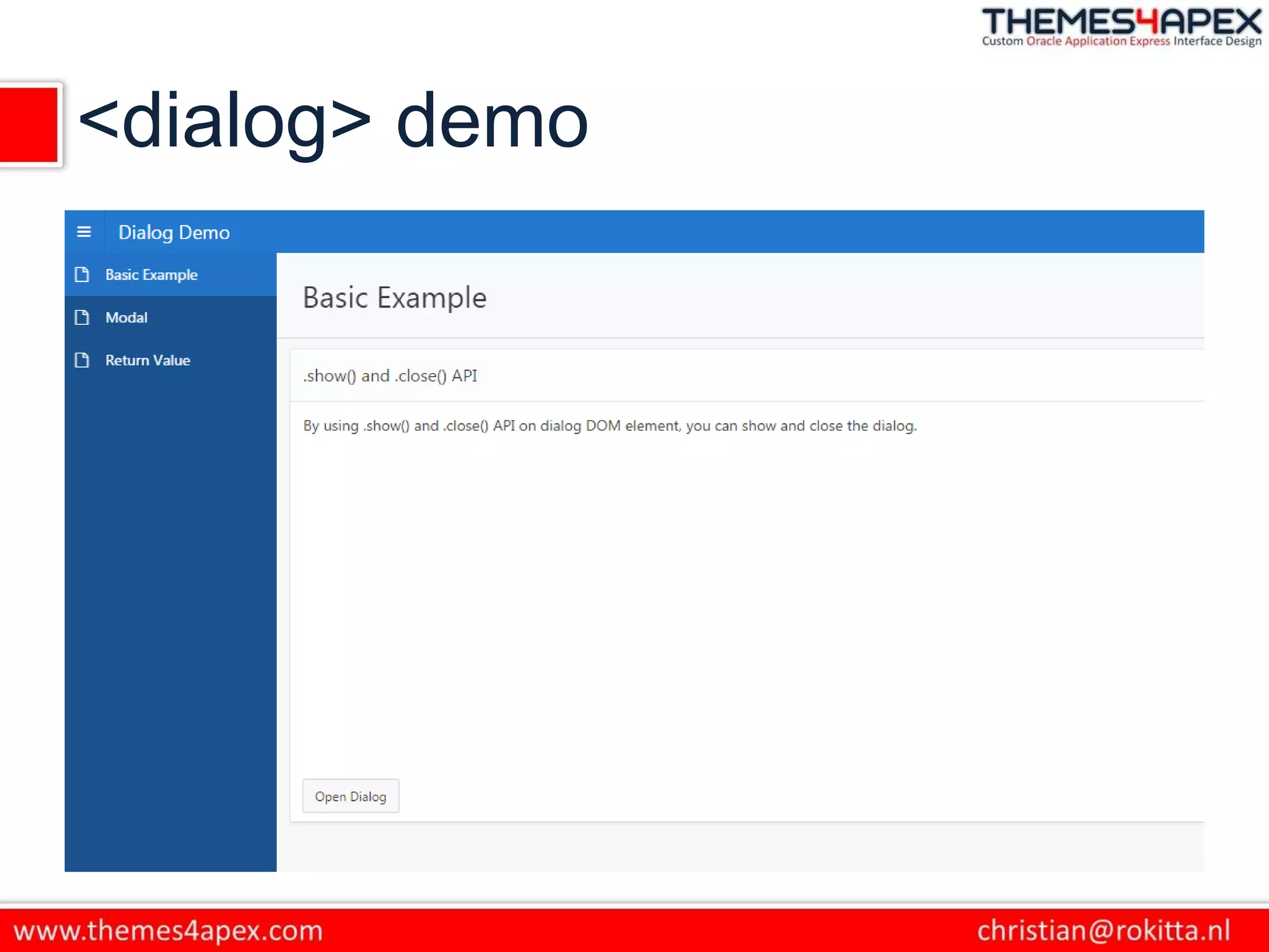 <dialog> demo
 