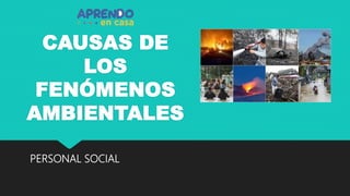 CAUSAS DE
LOS
FENÓMENOS
AMBIENTALES
PERSONAL SOCIAL
 