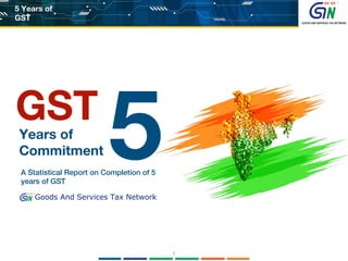 A Statistical Report on Completion of 5
years of GST
GST
Years of
Commitment 5
1
1
5 Years of
GST
 