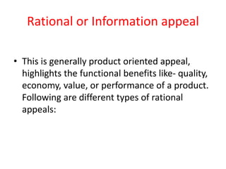 Functional Appeal Example Appeals of advertisement | PPTX