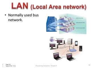 • Normally used bus
network.
Discovering Computers : Chapter 9
54• Page 472
• Figures 9-10 – 9-11
 
