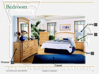 Bedroom Dresser Carpet Bed Clock Lamp 