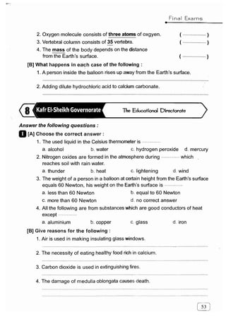 مراجعة كتاب المعاصر فى العلوم ( لغات ) للصف السادس الابتدائى لنصف العام 
