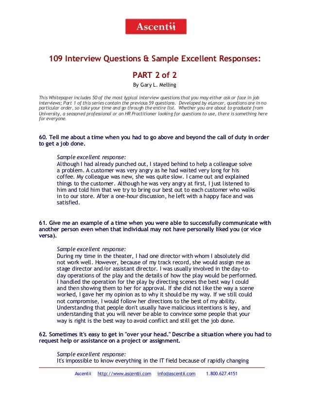 6 109 interview questions and answers part 2 of 2 tell me about a time when