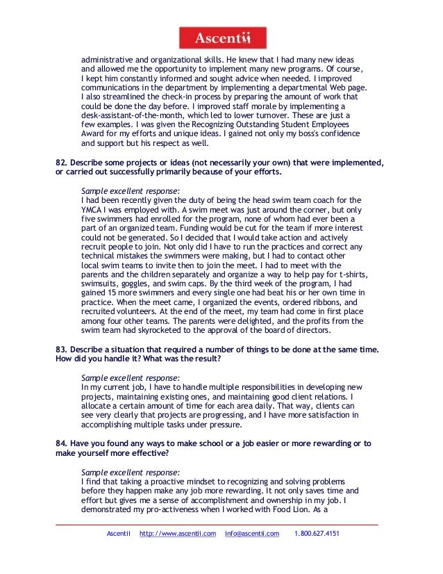 organisation interview questions