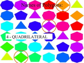 Names of Polygons: 4 - QUADRILATERAL 