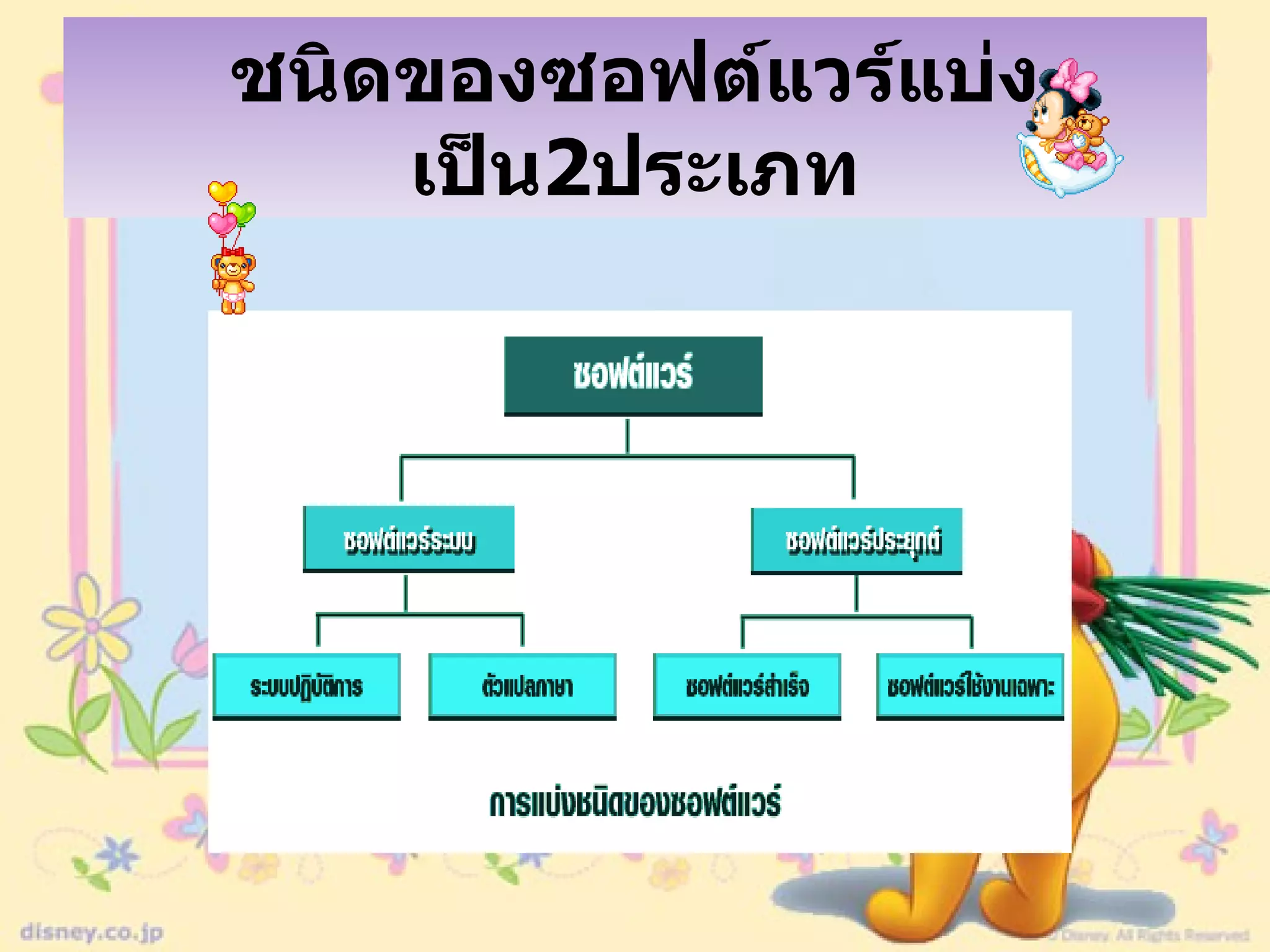 ชนิดของซอฟต์แวร์แบ่งเป็น 2 ประเภท 