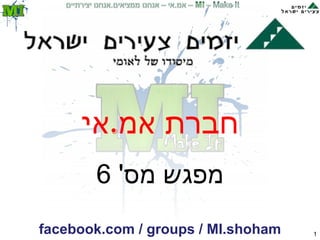 חברת  אמ . אי מפגש מס '  6 facebook.com   /   groups   /   MI.shoham 