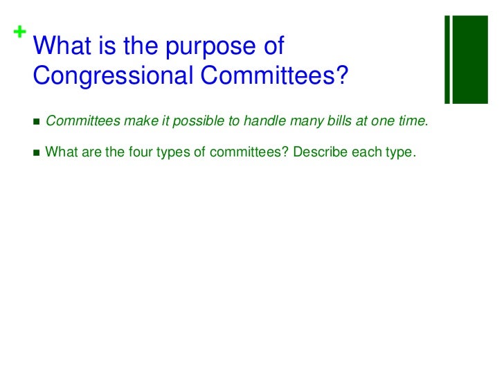 What are the purposes of congressional committees?