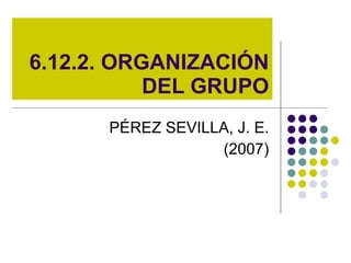 6.12.2. ORGANIZACIÓN DEL GRUPO PÉREZ SEVILLA, J. E. (2007) 