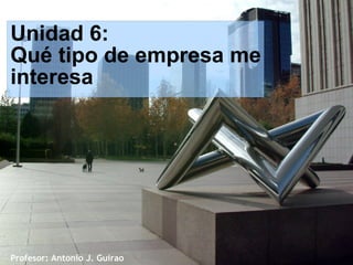 Unidad 6:
Qué tipo de empresa me
interesa




Profesor: Antonio J. Guirao
 