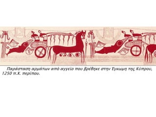 ▲ Παπάςσαςη απμάσψν από αγγείο ποτ βπέθηκε ςσην Έγκψμη σηρ Κύπποτ,

1250 π.Χ. πεπίποτ.

 