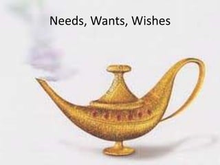 Needs, Wants, Wishes
 