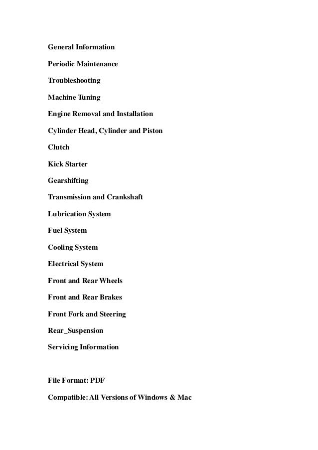 Bike service manual