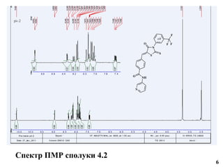 F

                             O                F F
                                      N
                                          S
                                  S




                         O   NH


                         N




Спектр ПМР сполуки 4.2
                                                    6
 