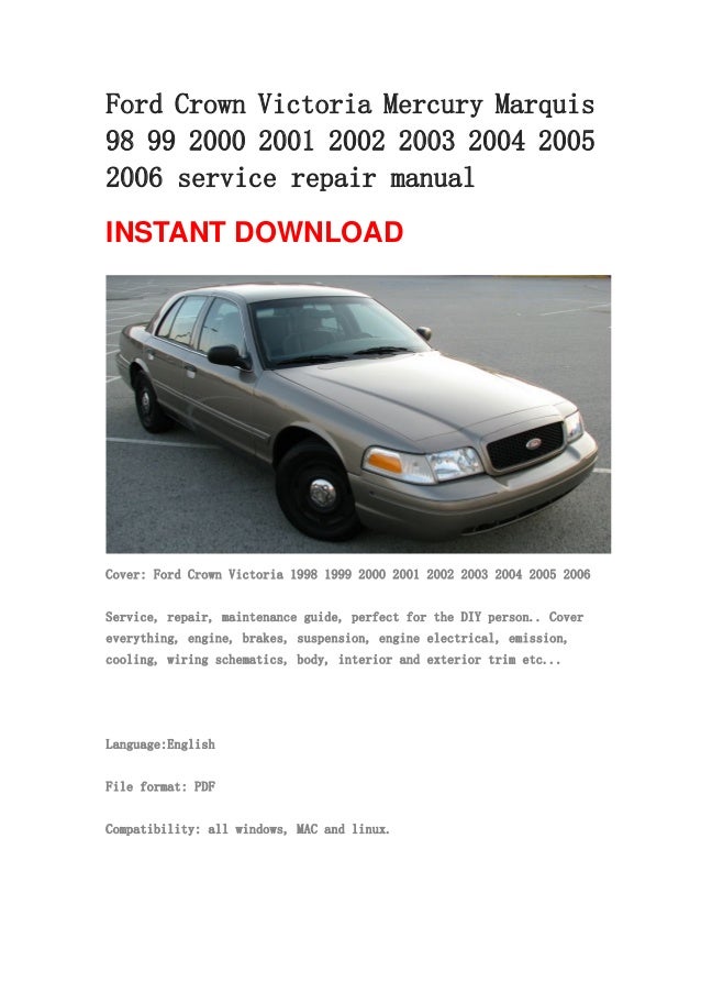 Ford 2000 crown victoria owner manual #9
