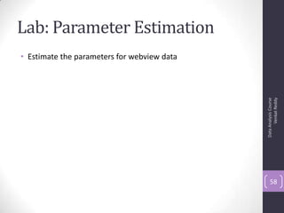 Lab: Parameter Estimation
• Estimate the parameters for webview data
DataAnalysisCourse
VenkatReddy
58
 