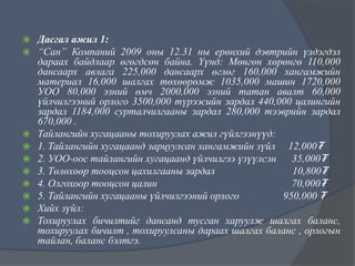 Нягтлан бодох бүртгэлийн үндэс хичээл 6 ШИДС | PPT