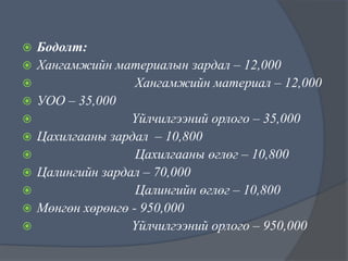 Нягтлан бодох бүртгэлийн үндэс хичээл 6 ШИДС | PPT