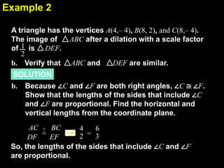 6.7 similarity transformations and coordinate geometry | PPTX