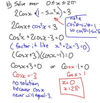 6.4   solving trig equations using identities