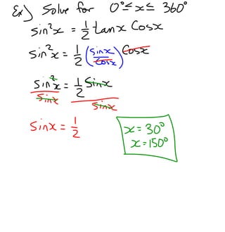 6.4   solving trig equations using identities