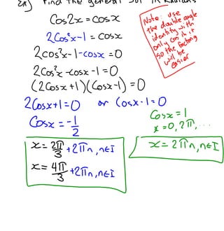 6.4   solving trig equations using identities