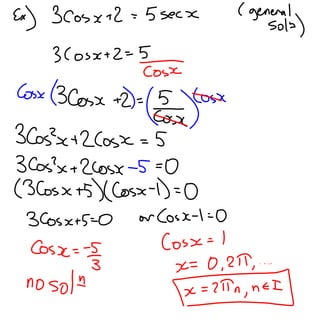 6.4   solving trig equations using identities