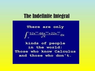 The Indefinite Integral

 