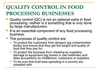 Food Analysis Quality Control | PPT