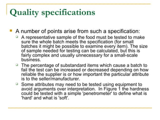 Quality Spec Examples Food Analysis Quality Control | PPT