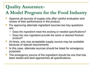 Food Analysis Quality Control | PPT