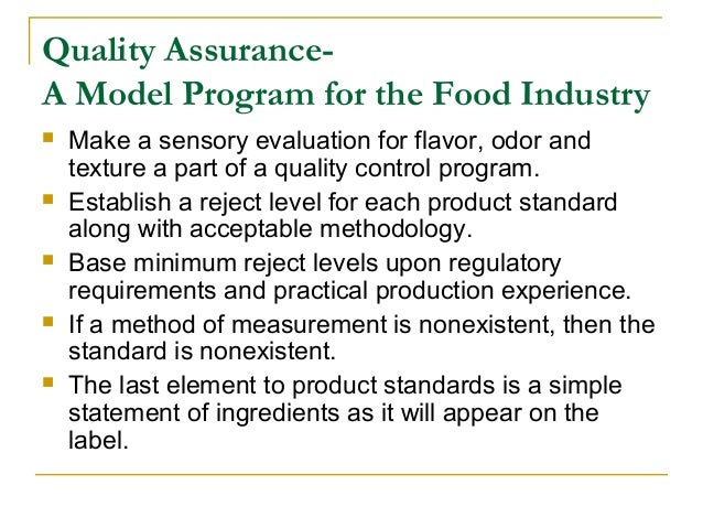 food quality control syllabus