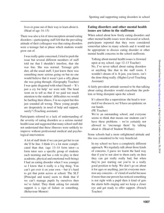 Spotting and Supporting Eating Disorders in School - Recommendations ...