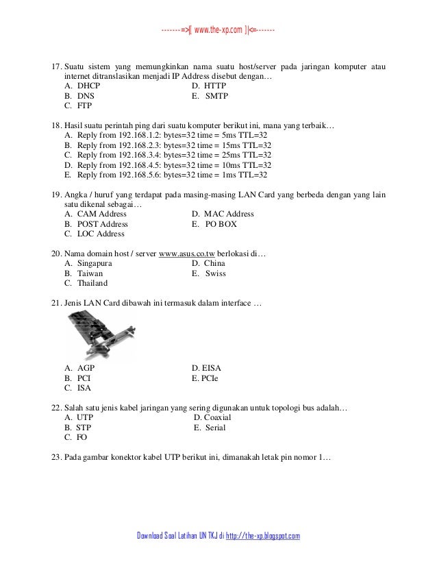 6. soal latihan un tkj kelas xi