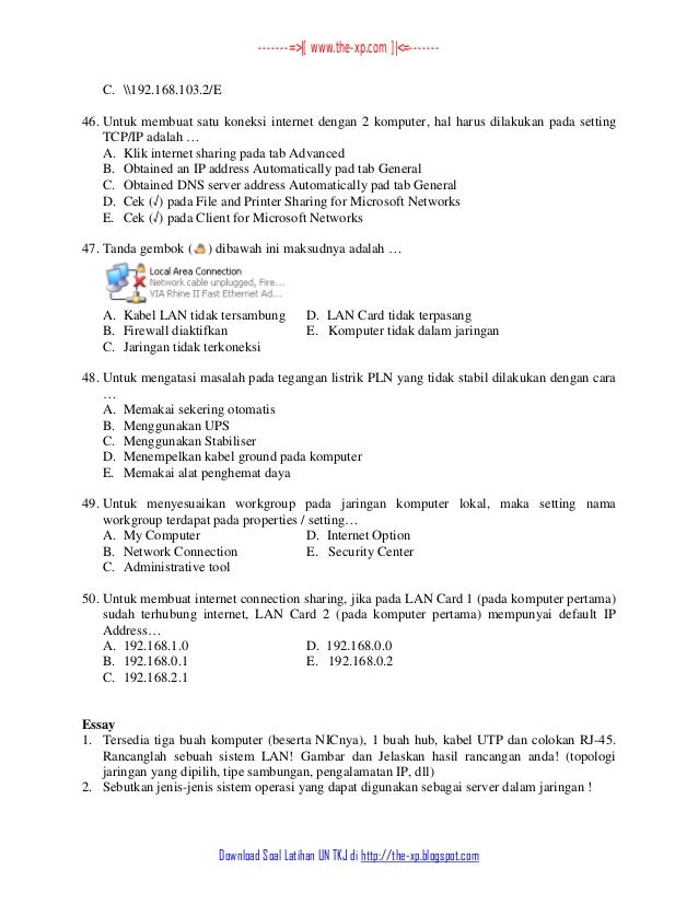 6. soal latihan un tkj kelas xi