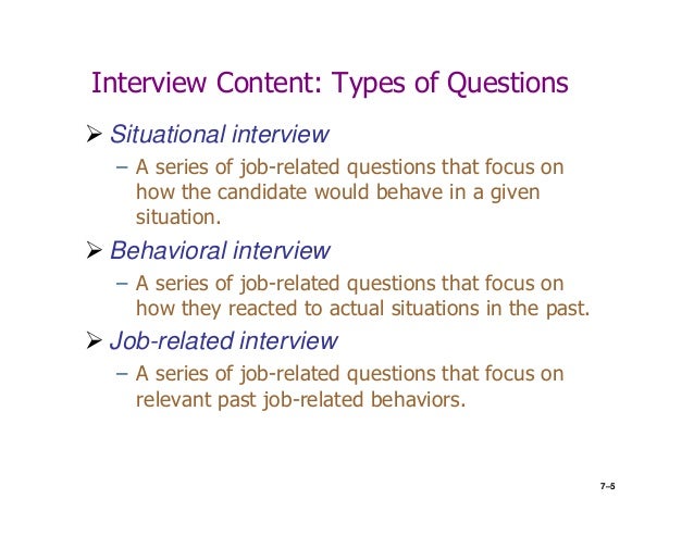 interviews in hrm situational interviewing