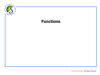 Functions
 