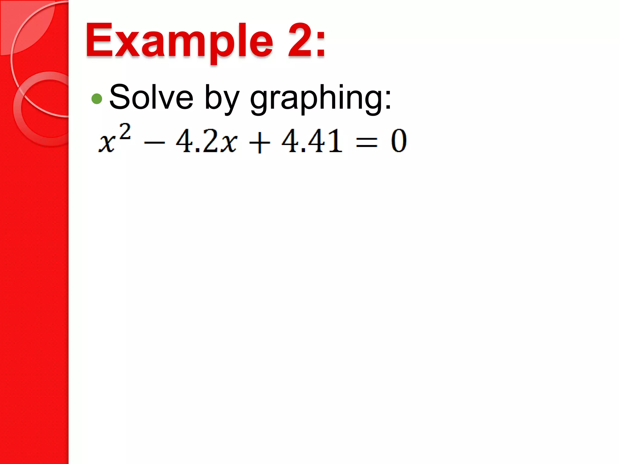 Example 2:
Solve by graphing: