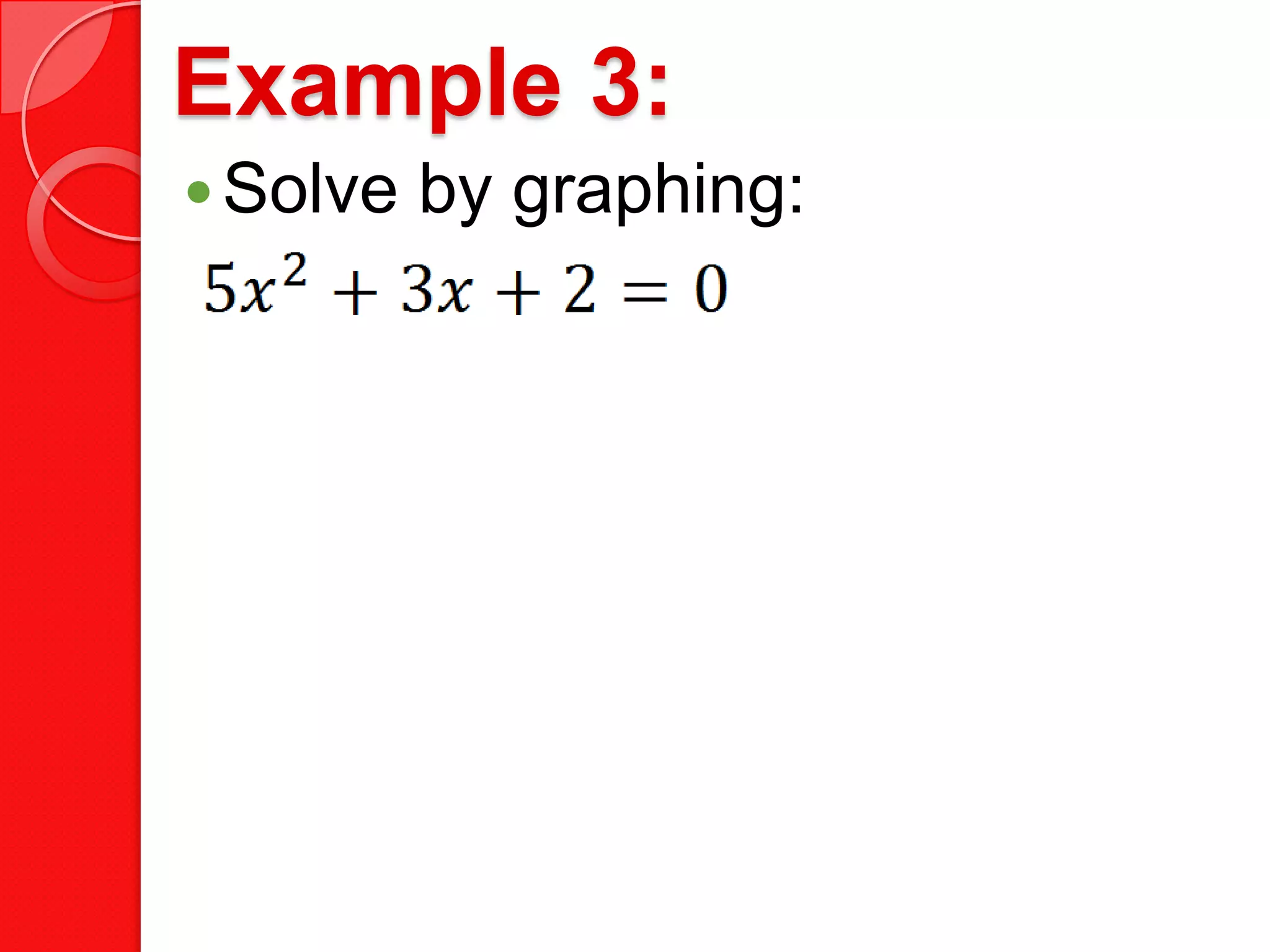 Example 3:
Solve by graphing: