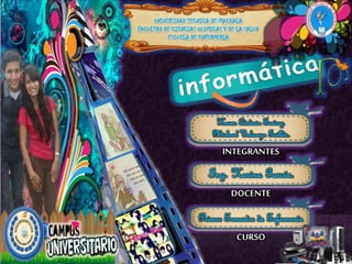 INTEGRANTES
Karen Córdova Suárez.
Michael Valarezo Guillén.
DOCENTE
CURSO
Ing. Karina García.
Primer Semestre de Enfermería
UNIVERSIDAD TECNICA DE MACHALA
FACULTAD DE CIENCIAS QUIMICAS Y DE LA SALUD
ESCUELA DE ENFERMERIA
 