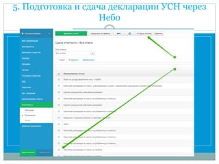 5. Подготовка и сдача декларации УСН через
Небо
 