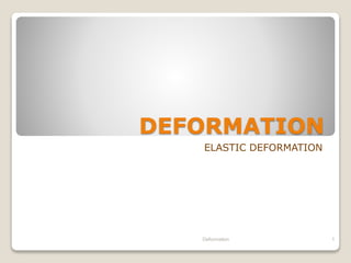DEFORMATION
ELASTIC DEFORMATION
Deformation 1
 