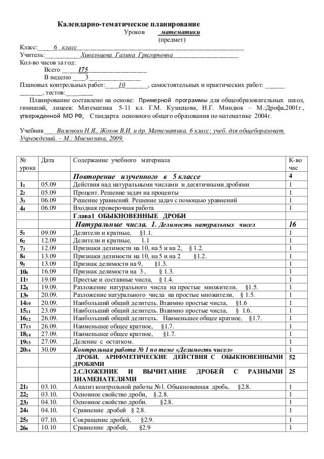 календарно тематическое планирование по математике 9 класс школа 8 вида