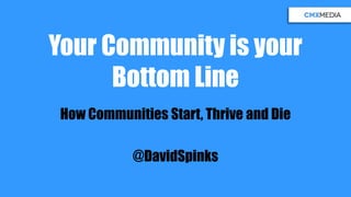 Your Community is your
Bottom Line
How Communities Start, Thrive and Die
@DavidSpinks
 