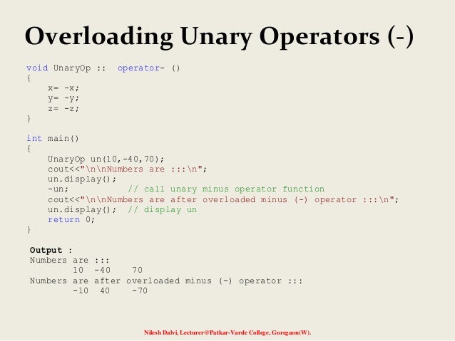 Operator Overloading